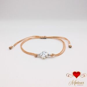 New 950 Peruvian Silver, Clover Bracelet, Handmade.
